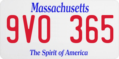 MA license plate 9VO365