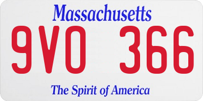 MA license plate 9VO366