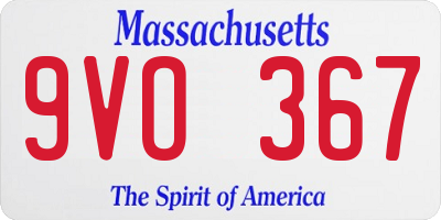 MA license plate 9VO367