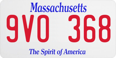 MA license plate 9VO368