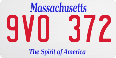 MA license plate 9VO372