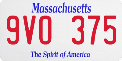 MA license plate 9VO375