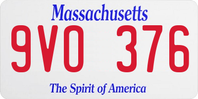 MA license plate 9VO376