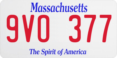 MA license plate 9VO377