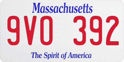 MA license plate 9VO392