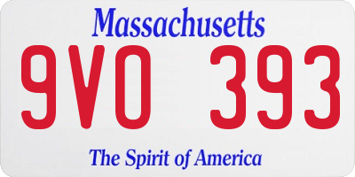 MA license plate 9VO393