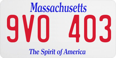 MA license plate 9VO403