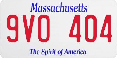 MA license plate 9VO404