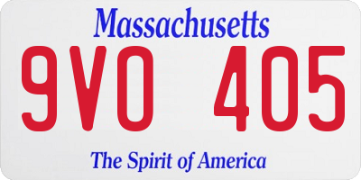 MA license plate 9VO405