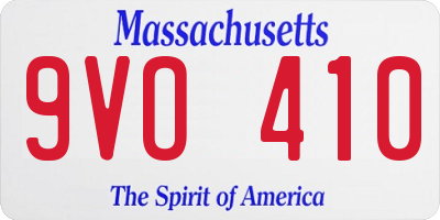 MA license plate 9VO410