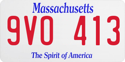 MA license plate 9VO413
