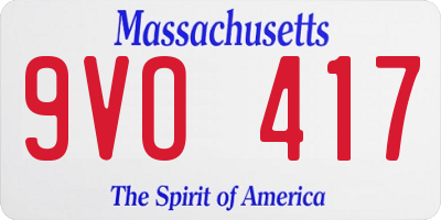 MA license plate 9VO417