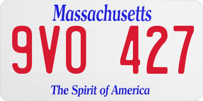 MA license plate 9VO427