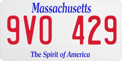 MA license plate 9VO429