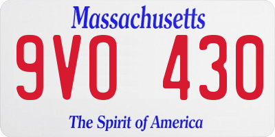 MA license plate 9VO430