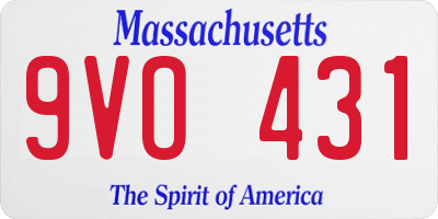 MA license plate 9VO431