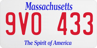 MA license plate 9VO433
