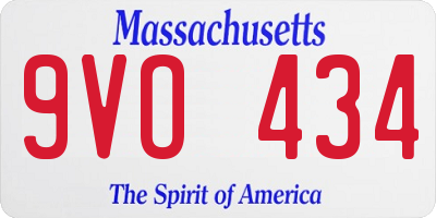 MA license plate 9VO434