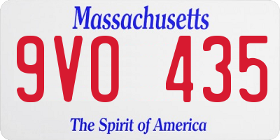 MA license plate 9VO435