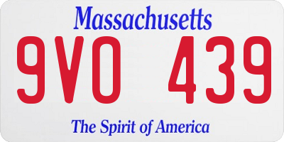 MA license plate 9VO439