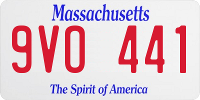 MA license plate 9VO441