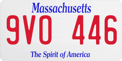 MA license plate 9VO446