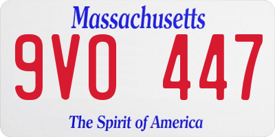 MA license plate 9VO447
