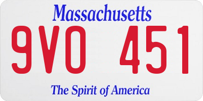 MA license plate 9VO451