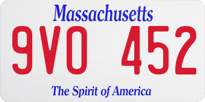MA license plate 9VO452