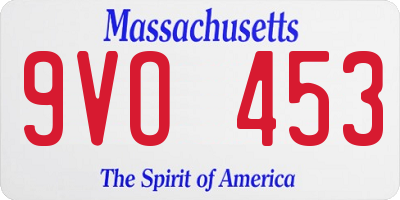 MA license plate 9VO453