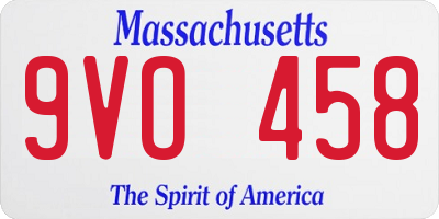 MA license plate 9VO458