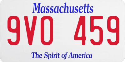 MA license plate 9VO459