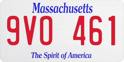 MA license plate 9VO461