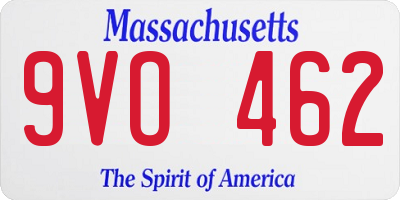 MA license plate 9VO462