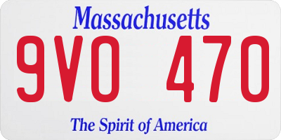 MA license plate 9VO470