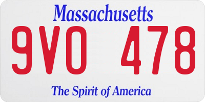 MA license plate 9VO478