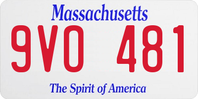 MA license plate 9VO481