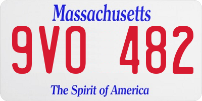 MA license plate 9VO482