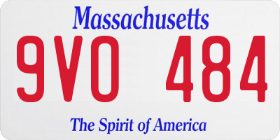 MA license plate 9VO484