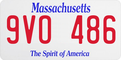 MA license plate 9VO486