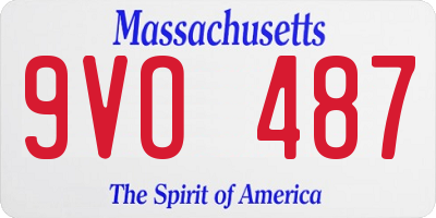 MA license plate 9VO487