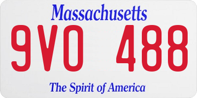 MA license plate 9VO488