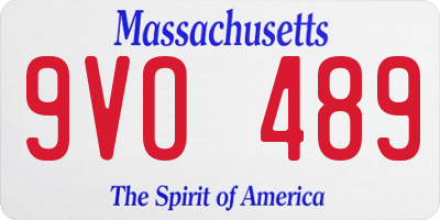MA license plate 9VO489