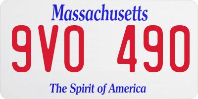 MA license plate 9VO490