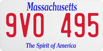 MA license plate 9VO495