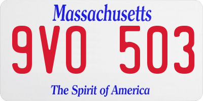 MA license plate 9VO503