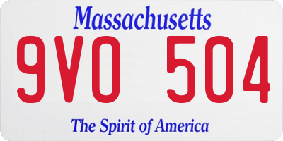 MA license plate 9VO504