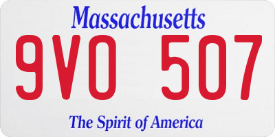 MA license plate 9VO507