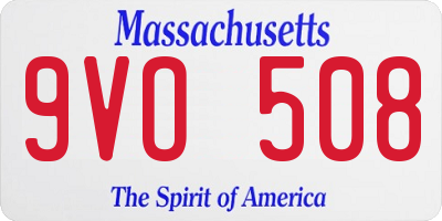 MA license plate 9VO508