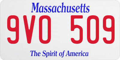 MA license plate 9VO509